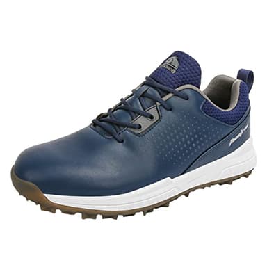 SUMECH Golf Shoes with Spiked for Mens Breathable Waterproof Non-Slip Wide Fitting Big Size,Blue,13 UK