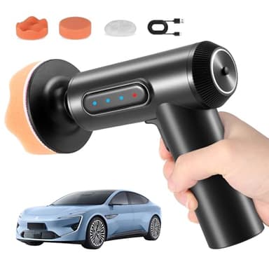 Cordless Car Polisher with 2000mAh Rechargeable Battery, 20000 RPM Speed, 3 Polishing Pads, Cordless Car Buffer Polisher Machine Kit for Car Care Clean Detailing Polishing Waxing