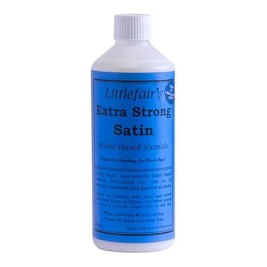 Littlefair's Varnish for Wood - 500ml, Satin - X Strong & Fast Drying Wood Varnish - Water Based Interior Polyurethane Wood Finish - Lacquer Clear Coat for Wood - Clear Coating Wood Protector