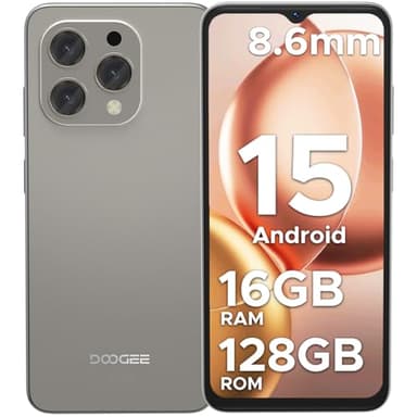 DOOGEE N55 Mobile Phones, Android 15 Smartphone 2025, 16GB+128GB/2TB, 6.56" HD+ 90Hz Display&5150mAh, T7200 Octa Core&13MP+8MP, 4G Dual SIM Free Unlocked Phones, Widevine L1, Face ID/5G WiFi/OTG/GPS