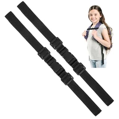 BOHUIZ 2 Pack Adjustable Backpack Chest Strap, Replacement Sternum Straps For Backpacks, Chest Strap for Backpack Secures with Snap Buckles for Outdoor Fabric Backpack Straps (Black)