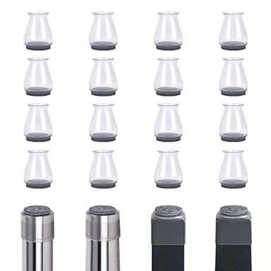 OSDUE Silicone Chair Leg Caps，16pcs Silicone Chair Leg Protectors with Felt Pads，Stool Leg Protection Caps for Protecting Floors from Scratches（1.5cm-2.5cm）