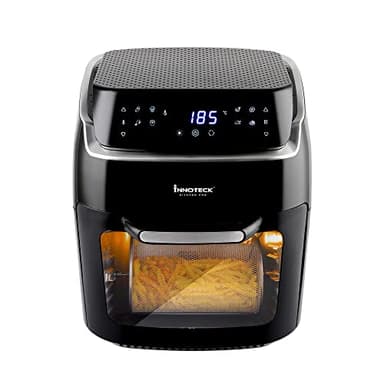 Innoteck Kitchen Pro 12L Digital Air Fryer Oven - 1800W, 8 Presets, Rotisserie function Large Digital Touch Panel Dishwasher Safe Accessories - Black & Silver
