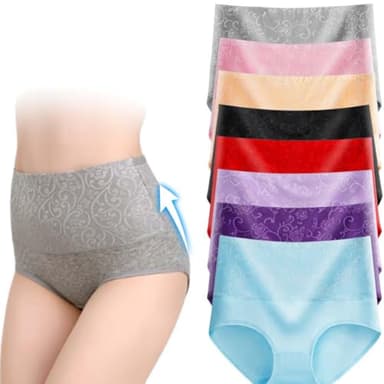 8PCS Washable Incontinence Pants Women High Waist Leakproof Underwear Bloomypink High Waist Incontinence Panties (4XL(100-110kg),8Pcs)