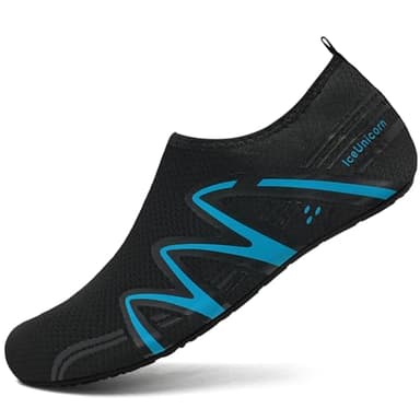 IceUnicorn Swimming Water Shoes Mens Womens Summer Swim Shoes Ladies Beach Surfing Diving Shoes(721BlackBlue, 5/6UK=38/39EU)