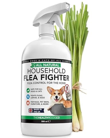 The Healthy Dog and Cat Co - Natural Flea Spray, Non-Toxic Fast Acting Household Flea Spray for Home & House - Natural Treatment for Dogs, Cats and Pets - 500ml