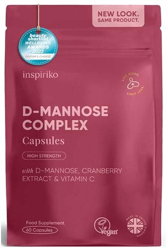 D Mannose 1000Mg Tablets Complex - 3-in-1 D-mannose Capsules with High-Strength Cranberry Extract & Vitamin C - Preventative Urinary Tract & Bladder Care for Women, 60 Capsules