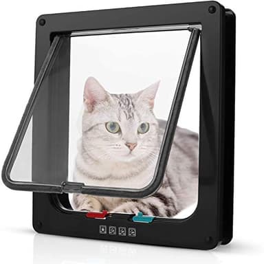 MEISISLEY Cat Flap for Upvc Door, Wooden Doors, Microchip Activated, Dog Flaps, Large, Black, XL