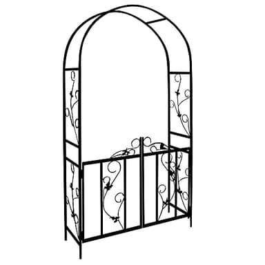 Garden Mile Extra Large 2.8m Arbours For The Garden Arch With Gate Heavy Duty Weatherproof Metal Arch Frame For Plant Supports For Outdoor Plants Indoor Wedding arch Frame Outdoor Archway Pergola