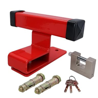 AB Tools Garage Door Lock Defender Motor Bike Car Stop Bar Up & Over Padlock & Bolts