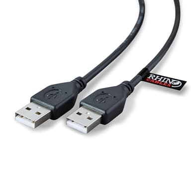 rhinocables USB 2.0 A Cable - HighSpeed Durable Male to Male USB to USB A Lead | 480 Mbps Transfer Rate, Universal Compatibility for Printers, Keyboards, Scanners, Hard Drives & More (1m,Pack of 1)