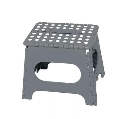 Folding Step Stool – Multi-Purpose Foldable Step Stool for Home & Kitchen | 100kg Capacity | Anti-Slip Surface | Lightweight & Portable Stool | Easy Storage Stepstool (Grey, Small)