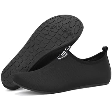Mens Womens Breathable Quick Dry Beach Swim Aqua Beach Water Shoes Barefoot Socks for Pool Boating Surfing Diving Yoga (Black,6.5 UK/40 EU)