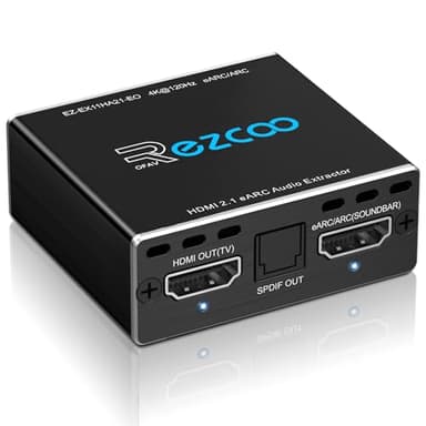 ROFAVEZCO 4K@120Hz HDMI 2.1 eARC Audio Extractor D-olby Atmos Vision VRR ALLM CEC Bypass HDCP2.3 SPDIF Output Plug & Play for Soundbars/Sono-s ARC/eARC/PS5/Xbox