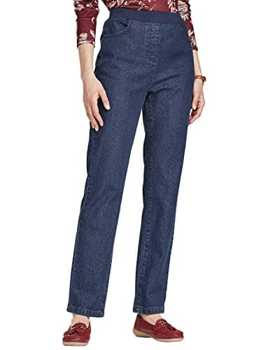 Chums Ladies Pull On Jersey Waist Stretch Jean with 2 Front Pockets Indigo 14
