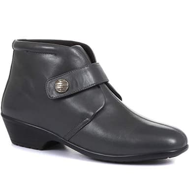 Pavers Leather Ankle Boots - Grey Size 1