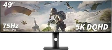 RUZWSJPE YOGAES Dual QHD (5120x1440) IPS Gaming Screen 49 Inch Wide, 75Hz, 49 Inch montior. HDR400, USB-C, VESA100x100mm, Tilt Height Adjustment (75hz)