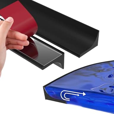 ChAusa 1M Wet Room Floor Barrier Self-Adhesive Shower Threshold Water Dam Shower Tray Seal Foldable Shower Water Barrier for Showers and Sinks Wet and Dry Stopper Tub Edge Decorative Water Dam (Black)