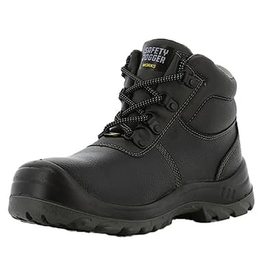 SAFETY JOGGER Safety Boot - BESTBOY - Steel Toe Cap S3/S1P Work Shoe for Men or Women, Anti Slip Puncture Resistant Steel Sole, Shock Absorbing, Water and Oil Repellant Safety Shoe, UK 7 EU 40, Black Leather