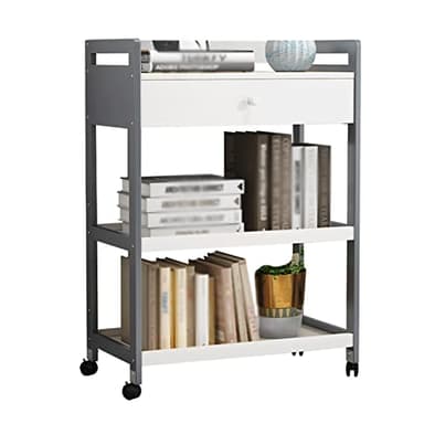 Heavy Duty 3 Tier Printer Stand with Wheels for Office and Home Use Fax Machine Stand Microwave Oven Rack Printer Shelf Stand with Storage Space.
