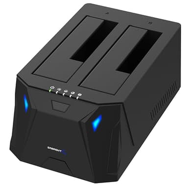 SABRENT Hard Drive Docking Station, Dual HDD Docking Station, Offline Hard Drive Cloner SSD Dock, 2.5 & 3.5 SATA to USB Hard Drive Reader, 2 Bay HDD Enclosure (EC-HD2B)