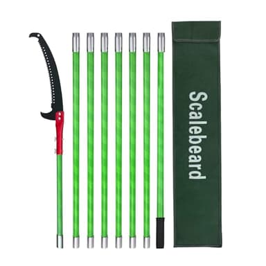 Scalebeard 26 Foot Pole Saws for Tree Trimming, Extendable Tree Trimmers Long Handle Pruner, Heavy Duty Sharp Steel Blade Pruner Cutter Set, Lightweight Tree Trimmer Pole Saw for Yard Garden Patios