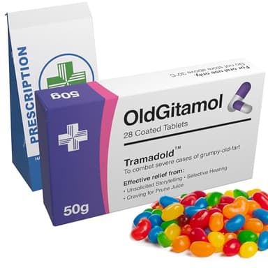 Joke Pill Box With Sweets - Funny Gifts for Men, 30th 40th 50th 60th 70th Birthday Gifts for Him - Xmas Birthday Gifts for Boyfriend - Birthday Gift Hamper for Her - Fathers Day Dad Present