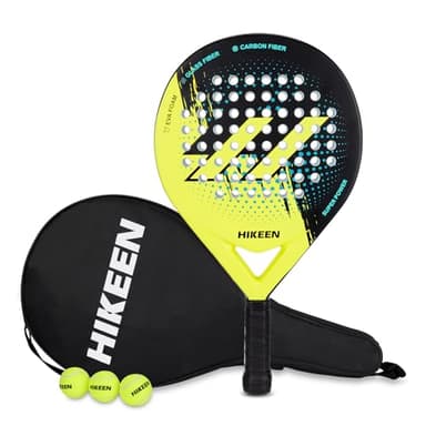 BOOSTEADY Padel Racket with Tennis Balls Adult Padel Racquet Made of Carbon Fibre Optic for Teenagers Beginners Advanced