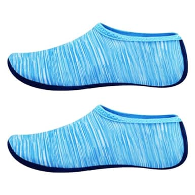 Swim Water Shoes Socks, Lightweight Ladies Aqua Aerobics Shoes Socks for Swim Running Surfing Driving Diving Kayaking Beach (Blue-L, Adult, Women, One Size, Alpha, UK Footwear Size System, Medium)