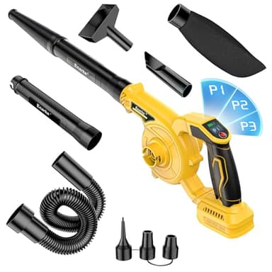 Ecarke 2-in-1 Cordless Leaf Blower for De walt 20V Battery, 360W Electric Blower & Vacuum with Dust Bag – Ideal for Lawn, Patio, and Yard Cleaning (No Battery)