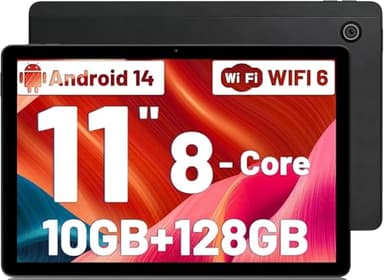 Ainmel Tablet 11 inch, Android 14 Tablets 10GB+128GB(TF 1TB), 8 Core, 5G/2.4G WiFi 6.0, 6800mAh, 5MP+8MP Camera, 1280 * 800 HD Touchscreen Tablet PC, 2 Speaker (Black)