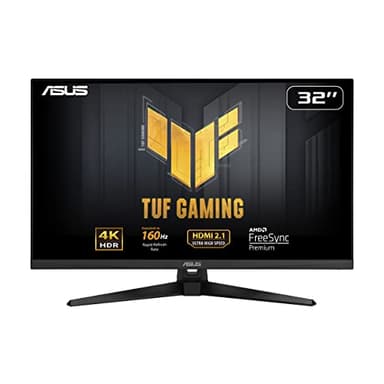 ASUS TUF Gaming VG32UQA1A - 31.5 Inch 4K UHD Monitor - 160 Hz, 1ms MPRT, FreeSync, GameFast Input, DisplayHDR 400 - VA Panel, 16:9, 3840x2160, DP 1.4 DSC, HDMI 2.1, USB, Ergonomic, Speaker