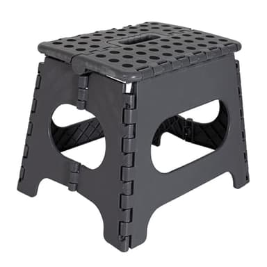 BARGAIN FACTORY Super Strong Folding Step Stool - 11" Sturdy Enough to Hold Upto 300 LBS - Lightweight Foldable Step Stool for Adults and Kids - Opens with one Flip Great for Kitchen, Bathroom Bedroom