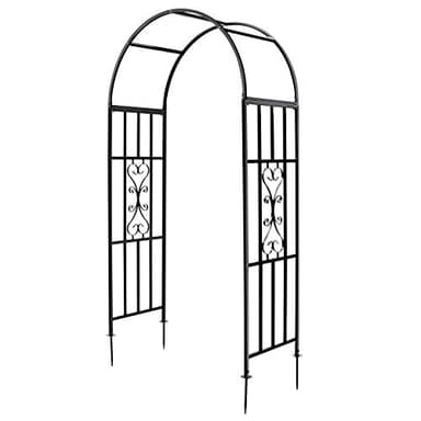 SCENDOR 45" W x 83" H Garden Arbours, Curved Metal Durable Iron Trellis Plants Stand Use for Outdoor Garden Arbor Climbing Plants Wedding Arches Ceremony