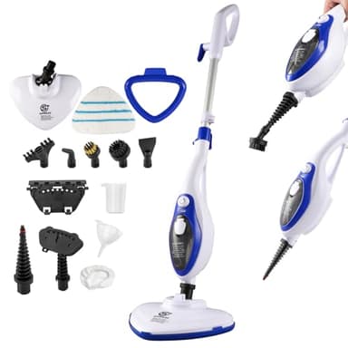 SUPERLEX Steam Mop Floor Cleaner Carpet Steamer, 12-in-1 Mutlifunction Steam Cleaner Detachable Handheld Variable Control With Microfibre Pad for Carpets, Hard Floors, Bathroom, Kitchen