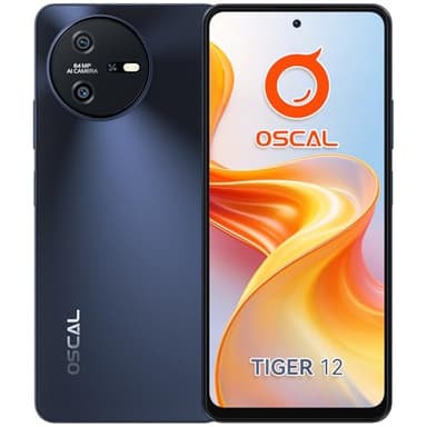 OSCAL TIGER 12 Mobile Phones,Helio G99 Gaming Phone,4G Android Phone,24(12+12)GB+256GB/TF 1TB, 6.78” Inch HD&120HZ Dual Sim Free Unlocked Smartphone,5000mAh (33W),64MP+13MP/NFC/Face/Fingerprint-Black