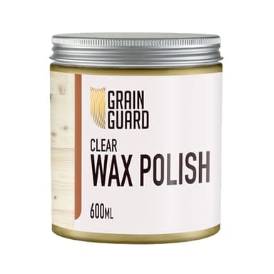 GRAIN GUARD Wax Polish | Clear | Natural Beeswax & Carnauba Furniture Polish | Cleans, Shines and Protects | Non-Toxic & Water Repellent | 600ml