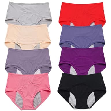 3/4/8 Packs Leakproof Underwear,Leakproof Ladies Underwear,Leakproof Ladies Underwear Over 60,Leakproof Underwear for Women Incontinence (8PCS,CN-L)