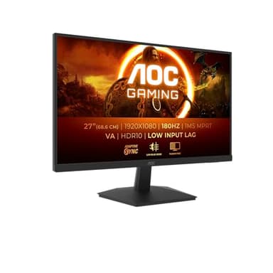 AOC Gaming 27G15N, 27-inch Full HD Monitor, 180 Hz, Fast VA, 1 ms, Adaptive Sync, HDR10, Low Input Lag (1920x1080, HDMI 2.0, DisplayPort 1.4)