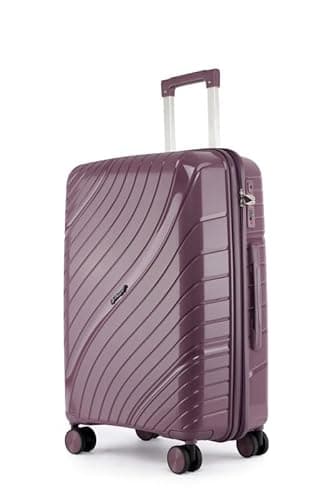 Fly Kite Luggage 28 Inch Large Suitcase 100% Polypropylene Hard Shell with Aluminium Trolley Handle, Real TSA 3 Digit Secure Lock 360° Smooth Wheels Lightweight Suitcase|Purple