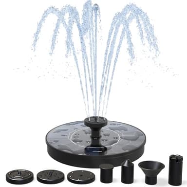 AMZtime Upgraded Solar Water Fountain with 6 Spray Effects, Solar Pond Pump, Solar Floating Fountain Pump for Garden, Pond, Bird Bath