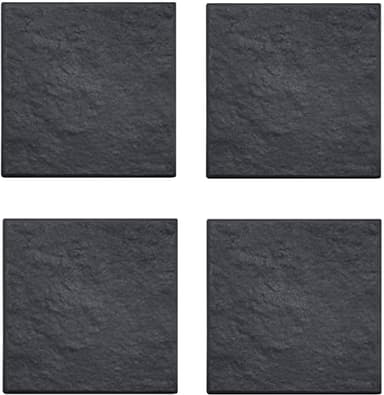 KAM Labelz Black Marble Effect Square Stomping Stone- Set of 10 Slates, Set of 4 Slates and Only 1 Slate| Home Garden Walkway Stomp Stepping Stone Tiles Slate Paving - Hard Wearing