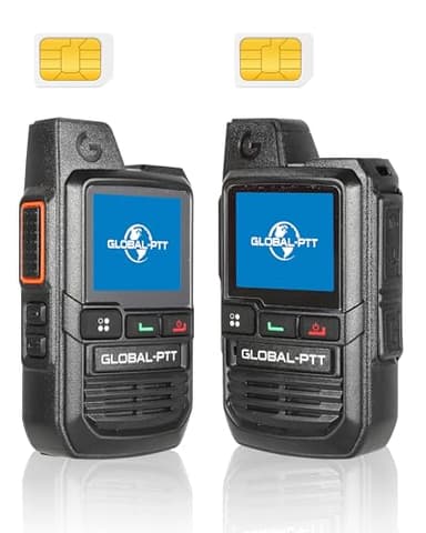 2-Pack 4g LTE Global Walkie Talkies with Sim Cards - Handheld PoC Two Way Radios Unlimited Range - Rechargeable PTT Push to Talk Over Cellular Radio Long Range (2)