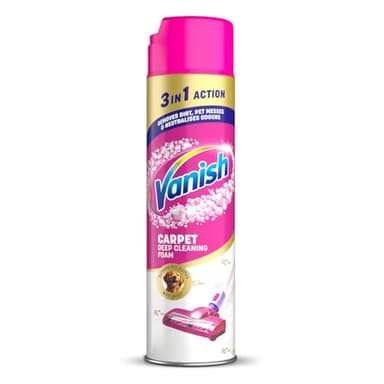 Vanish Oxi Action Upholstery & Carpet Cleaner, Stain Remover Foam for Large Area Cleaning, Removes 3x More Dirt & Pet Hair vs Vacuuming Alone Neutralises Odours Deep Cleans 600 ml Pack of 1