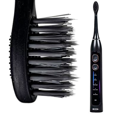 EZZI Sonic Electric Toothbrush | Ultra Soft Tapered Bristles | 60-Day Rechargeable Battery | 42,000 Vibrations/Min | for Adults, Sensitive Teeth, Receding Gum Disease, Whitening, Travel