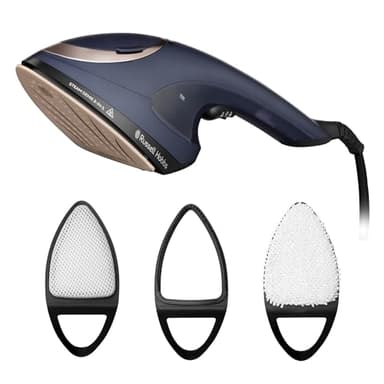 Russell Hobbs Handheld Clothes Steamer [1700W, 15g/min steam] Steam Genie(2in1: steamer & steam iron, Antibacterial, Ideal for travel, 3 accessories: clothes, curtains, fabrics) 28370