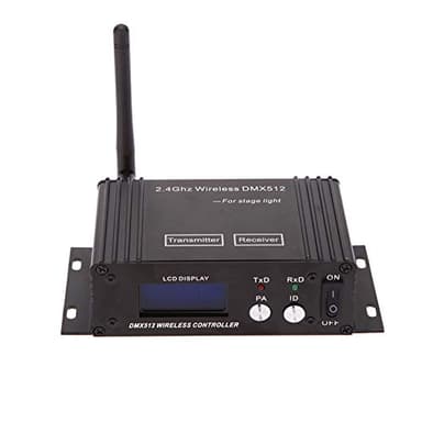 HUIOP Wireless Transmitter,2.4G Wireless DMX 512 Controller Transmitter Receiver LCD Display Power Adjustable Repeater Lighting Controller