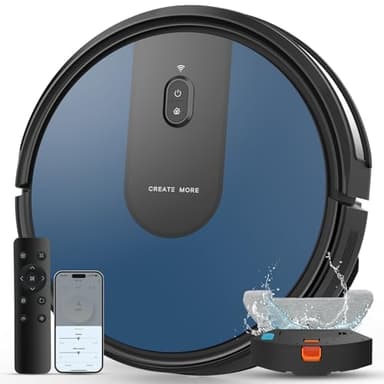 Robot Vacuum Cleaner with Mop, 4-in-1 Robotic Vacuums, 4000Pa Ultra Strong Suction, Long Running Time, Self-Charging, Alexa/App/WiFi for Pet Hair Hard Floor and Carpet