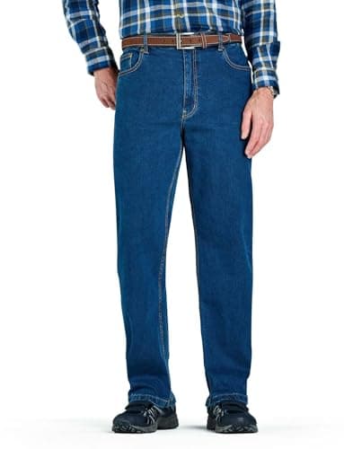 Chums Men's Denim Jean in Stretch Fabric Side Elasticated Waistband for Comfort Stonewash Finish Blue 36W / 29L
