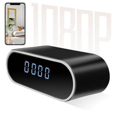 KAGMY Hidden Camera Clock, HD 1080P WiFi Hidden Spy Clock Camera with Night Vision/Motion Detection/Loop Recording, Wireless Security Nanny Cam Surveillance Camera for Home and Office